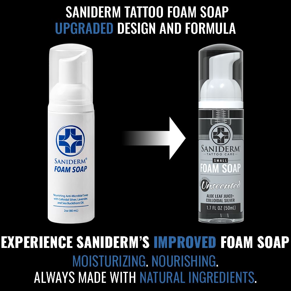 Tattoo Foam Soap - Small (1.7 oz) Soap Saniderm Tattoo Aftercare 