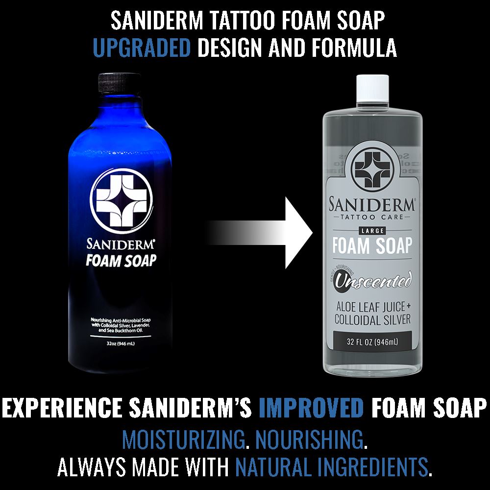 Tattoo Foam Soap - Large (32.0 oz) Soap Saniderm Tattoo Aftercare 